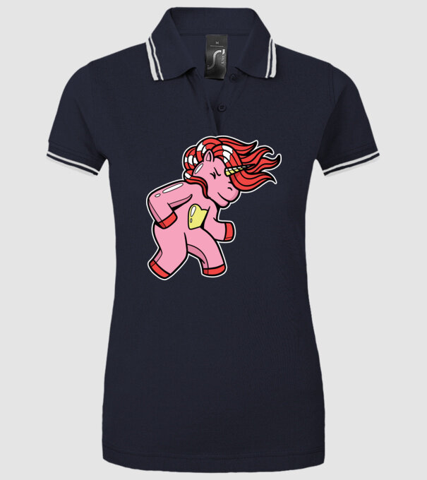 Unicorn model albastru închis pe tricou