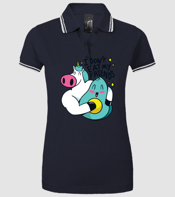 Unicorn Avocado Prietenie model albastru închis pe tricou