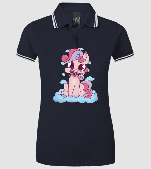 Unicorn cu bomboane model albastru închis pe tricou