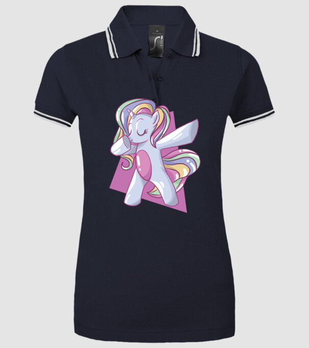 Unicorn DAB model albastru închis pe tricou