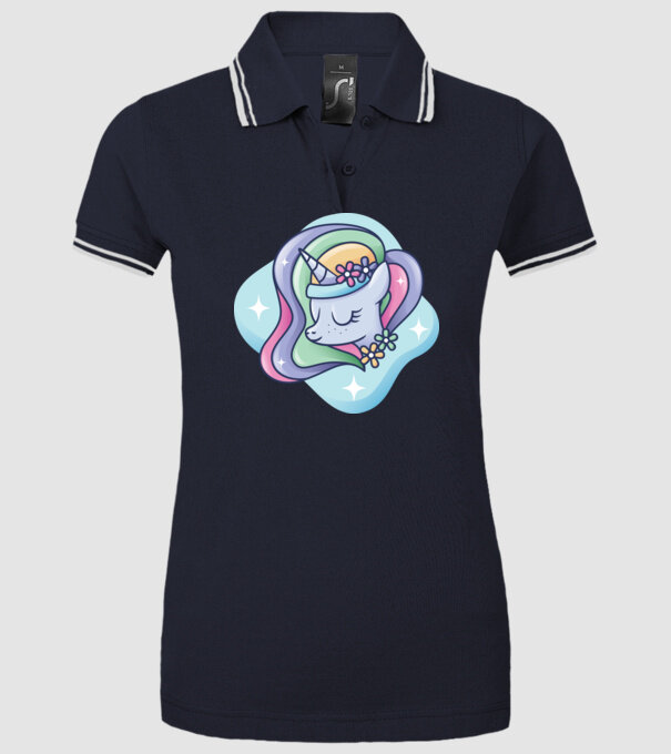 Cap de unicorn model albastru închis pe tricou