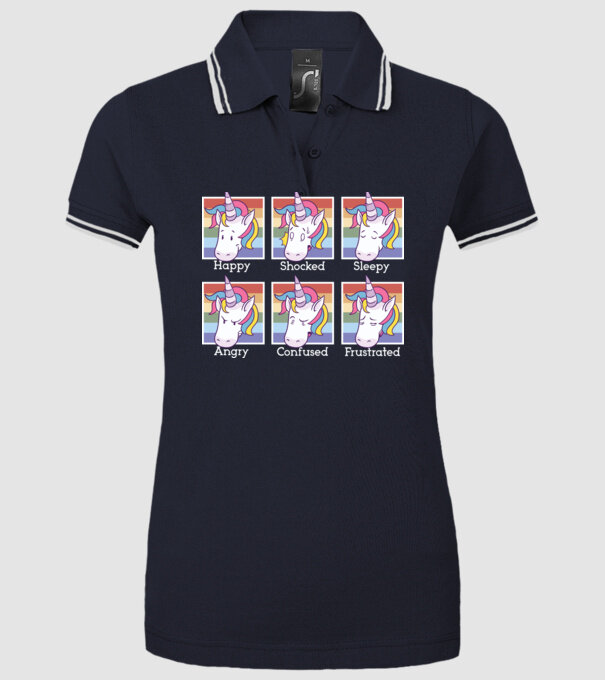 Capete de unicorn model albastru închis pe tricou