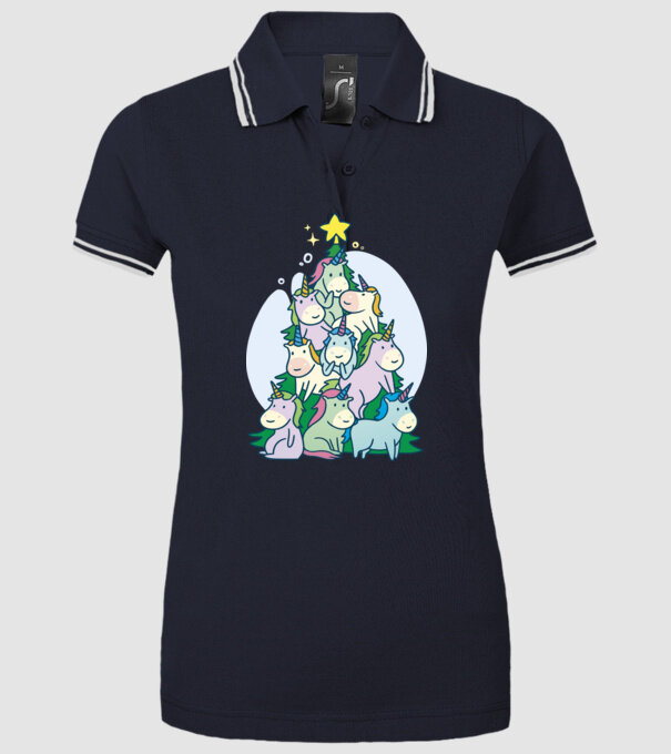 Unicorn pom de Crăciun model albastru închis pe tricou