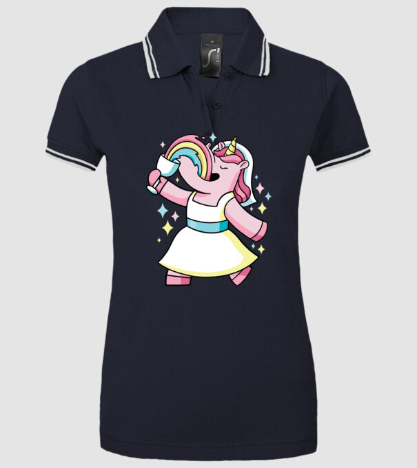 Unicorn Mireasă model albastru închis pe tricou