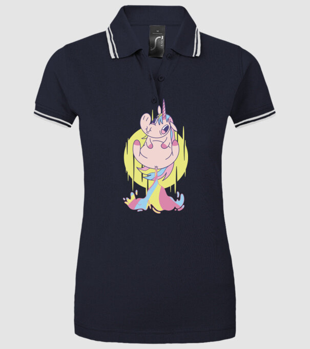 Bășină Unicorn model albastru închis pe tricou