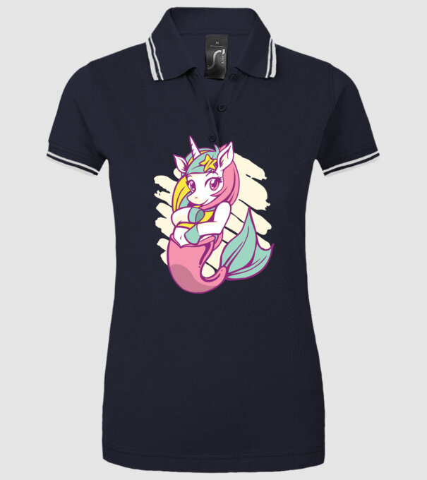 Unicorn Sirenă model albastru închis pe tricou