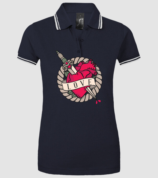 Fire and Ice model albastru închis pe tricou