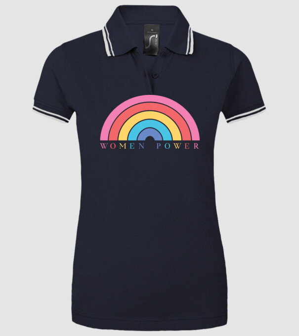 Women Power Curcubeu Ziua Femeii model albastru închis pe tricou