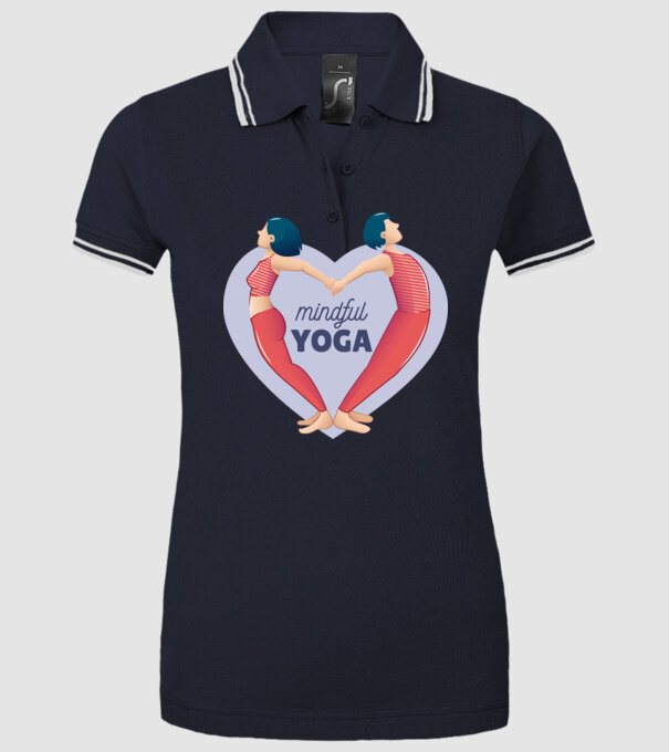 Dragoste Yoga - tricou Yoga model albastru închis pe tricou