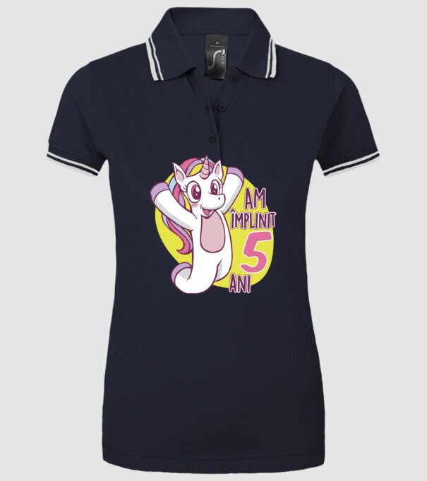 Am împlinit 5 ani model albastru închis pe tricou