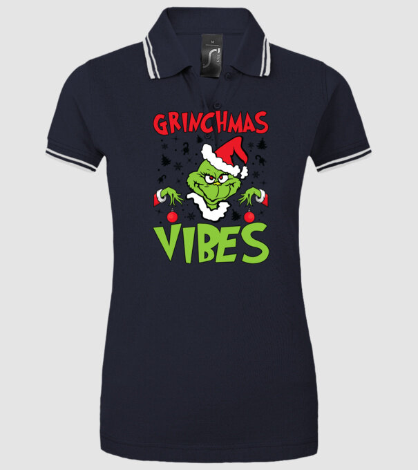 Grinchmas Vibes - Grinch model albastru închis pe tricou
