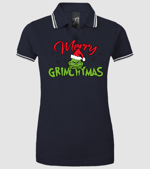 Merry Grinchymas - Grinch model albastru închis pe tricou