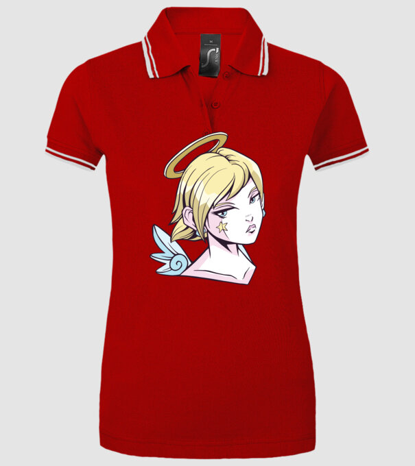 Anime Fată angelică model roșu pe tricou
