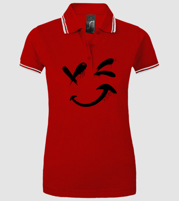 Emoji fericit Râs model roșu pe tricou