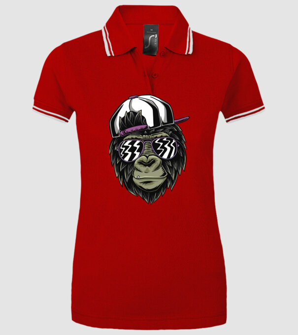 Cool Monkey model roșu pe tricou