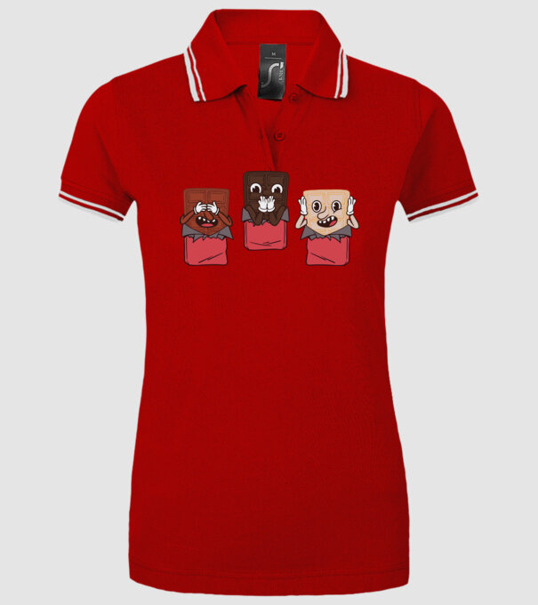 Trio de ciocolată model roșu pe tricou