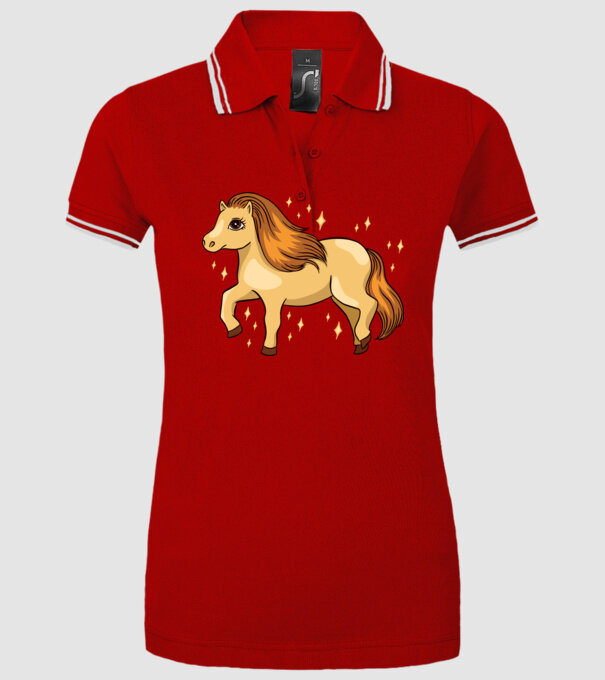 Ponei drăguț model roșu pe tricou