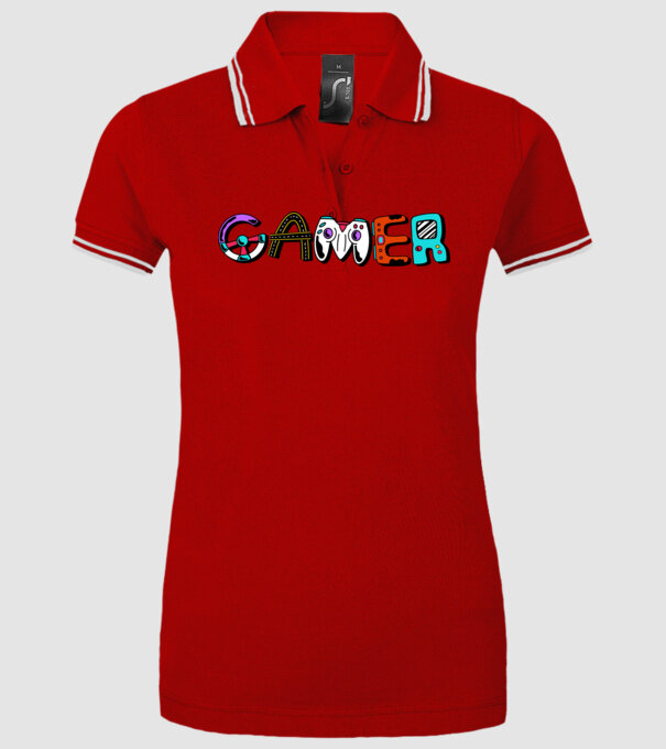 Inscripție Gamer model roșu pe tricou