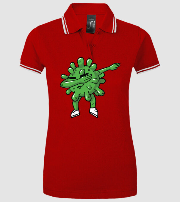 Coronavirus DAB dans model roșu pe tricou