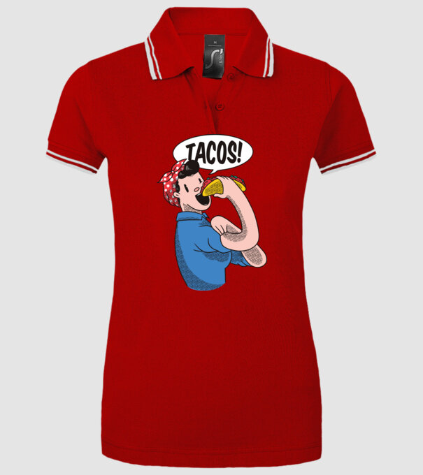 Tacos feminism model roșu pe tricou