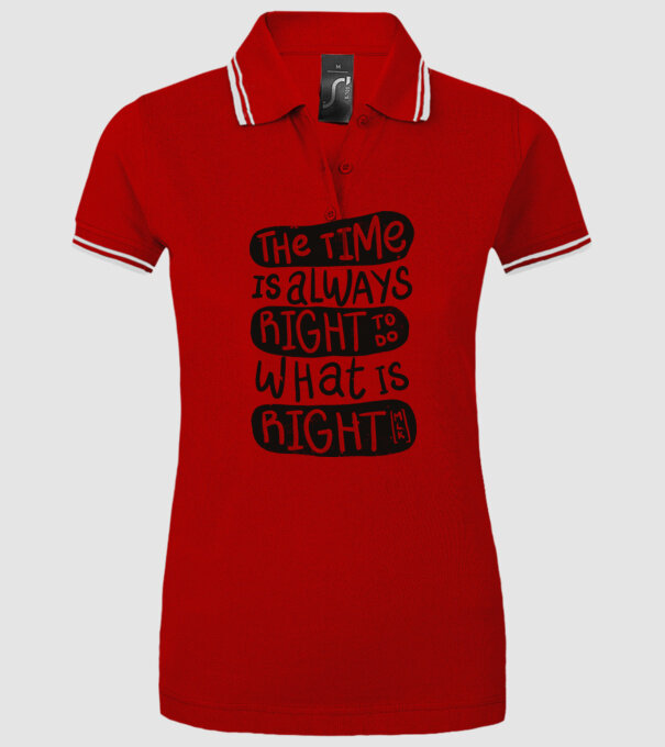 The time is always right model roșu pe tricou