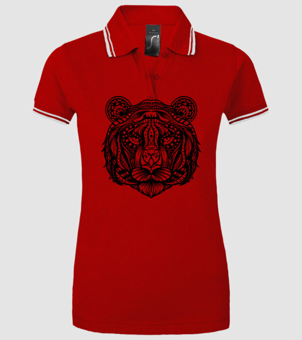 Tigru Mandala model roșu pe tricou