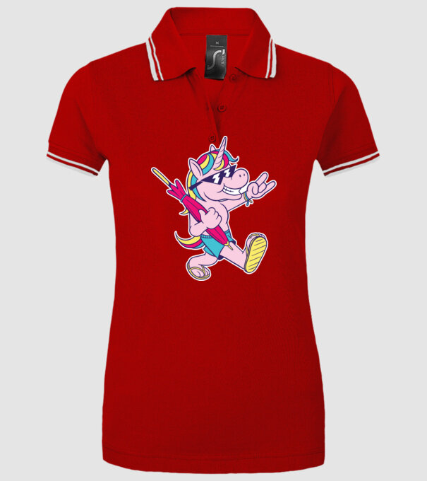 Unicorn În vacanță model roșu pe tricou