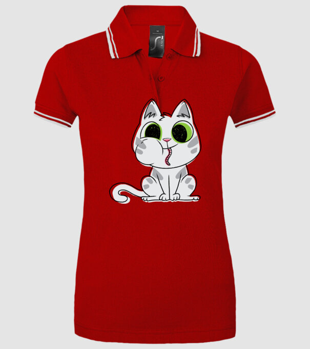 Pisicuță amuzantă model roșu pe tricou