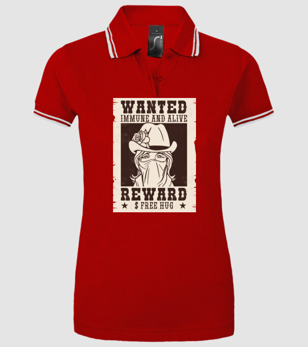 Afiș Wanted - Îmbrățișări gratuite model roșu pe tricou