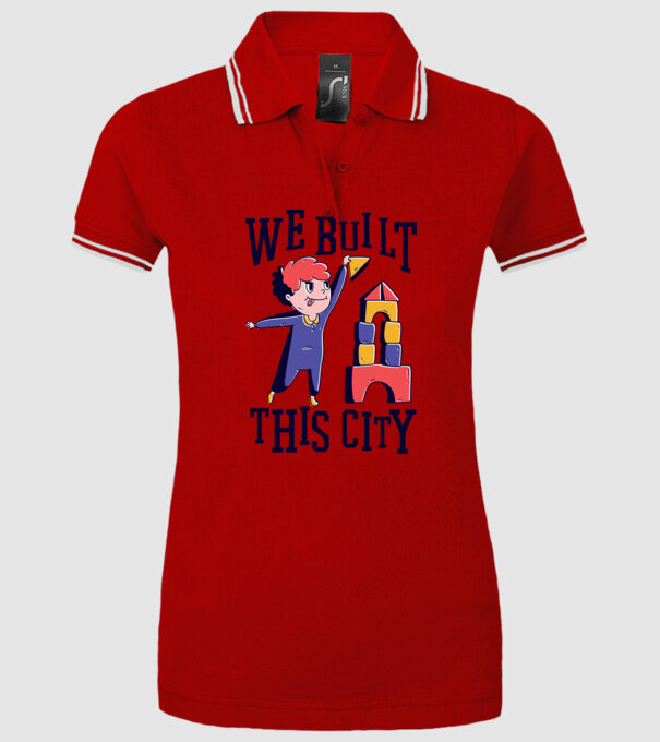 We built this city blocuri de construcție model roșu pe tricou