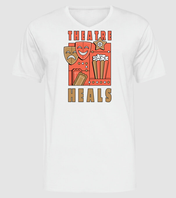 Teatrul vindecă model alb pe tricou