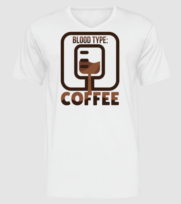 Grupa mea de sânge este cafeaua model alb pe tricou