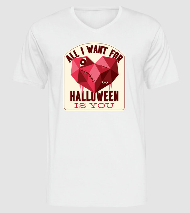 All I want for Halloween is You model alb pe tricou
