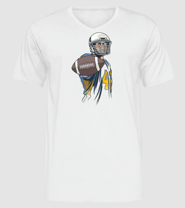 Jucător de fotbal American model alb pe tricou