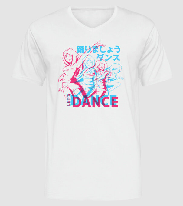 Anime Dance model alb pe tricou