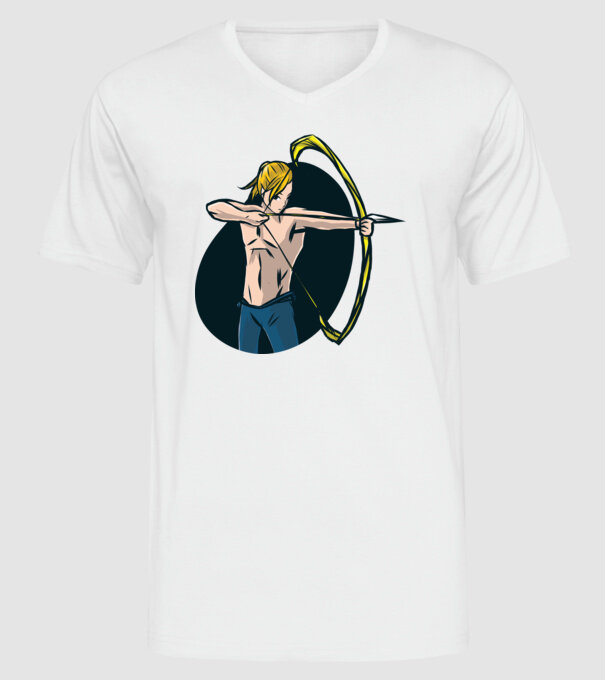 Fată arcaș Anime model alb pe tricou