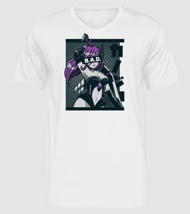 Anime fată model alb pe tricou
