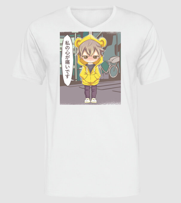 Anime Manga scenă model alb pe tricou
