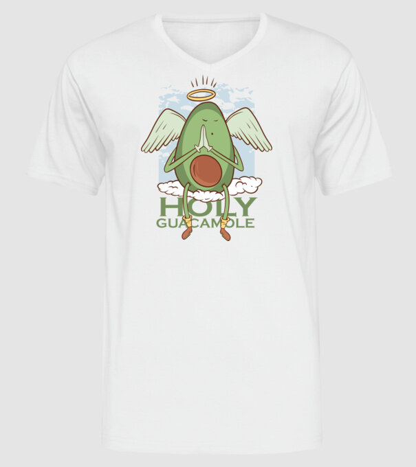 Rai avocado model alb pe tricou