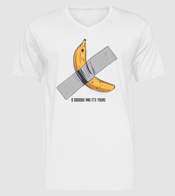 Ultima banană model alb pe tricou
