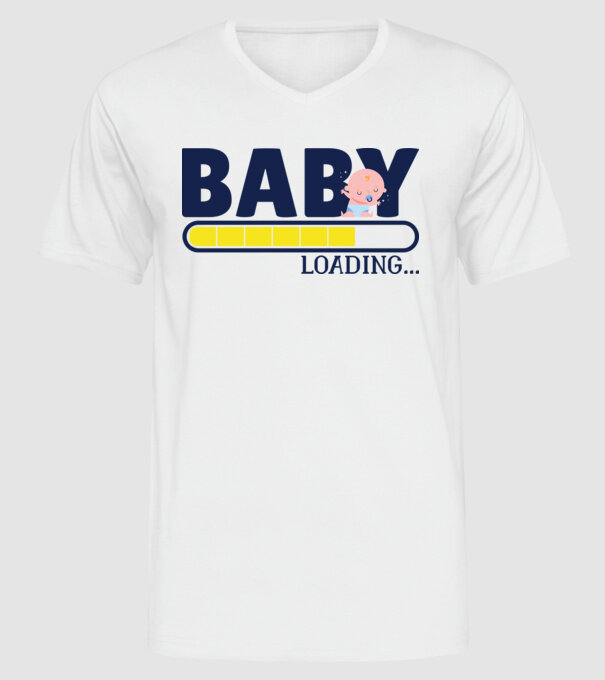 Baby is loading - tricou amuzant pentru mămici model alb pe tricou