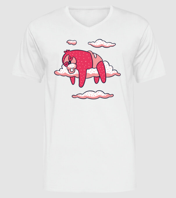 Bebeluș Leneș doarme model alb pe tricou