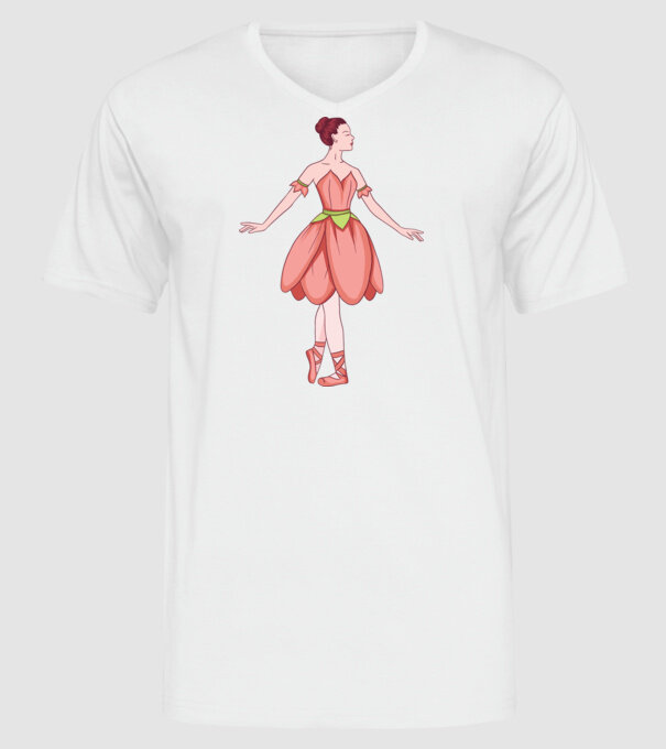 Balerină model alb pe tricou