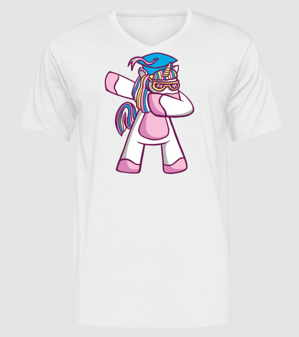 Unicorn Absolvent DAB model alb pe tricou