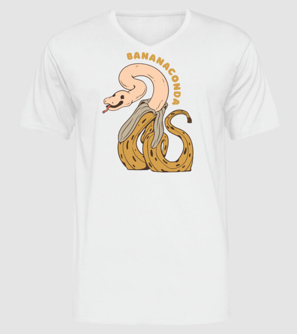 Bananaconda model alb pe tricou