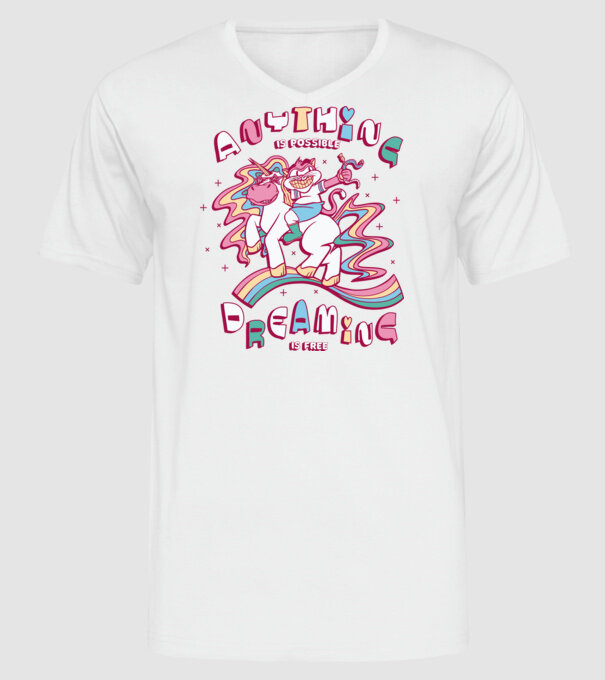 Orice este posibil Unicorn model alb pe tricou