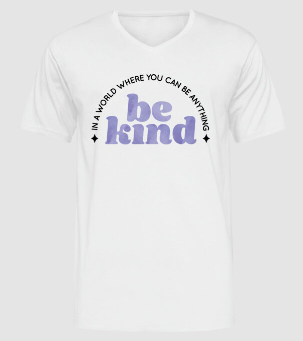 Be kind model alb pe tricou