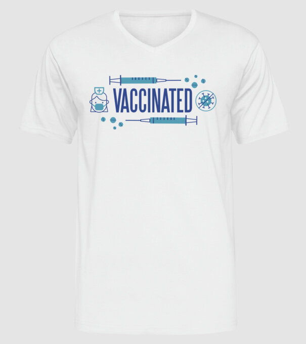 Sunt vaccinat model alb pe tricou