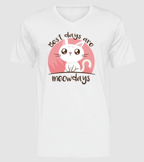 Best days are Meowdays model alb pe tricou