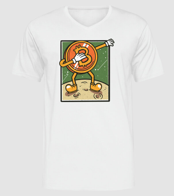 Bitcoin DAB model alb pe tricou